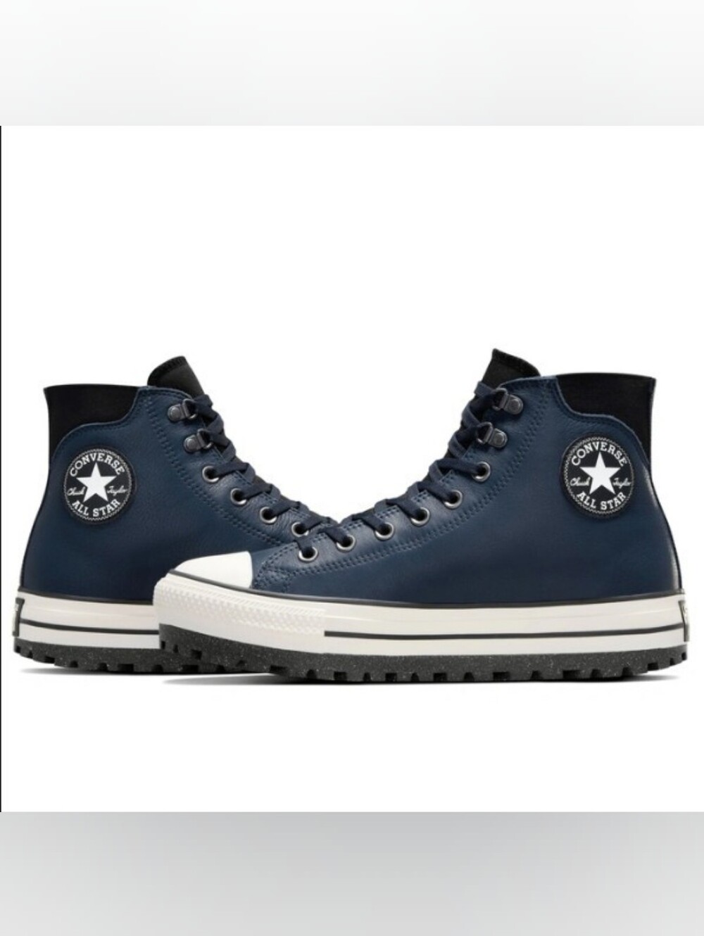 Converse Chuck Taylor All Star City Trek Waterproof Leather Boots Navy Blue Wome - Picture 3 of 13